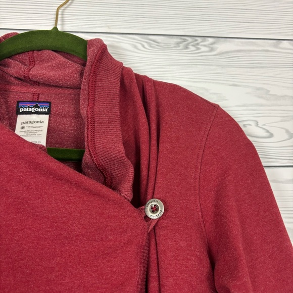 Patagonia W’s At Sea Organic Cotton Open Wrap Cardigan Medium Burgundy - Picture 2 of 4